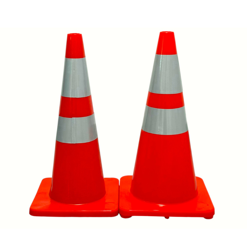 Højelasticitet PVC-trafiksikkerhedskegle med valgfri vægtet gummibase til vejkontrol i al slags vejr og fareisolering