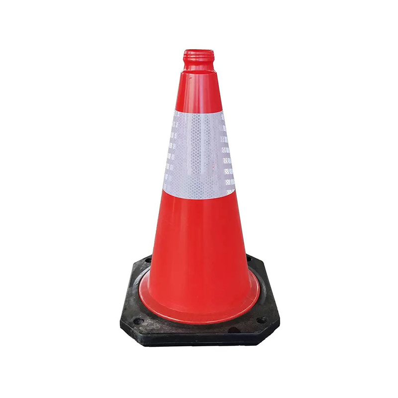 Kraftig plastik trafikkegle med gummibase