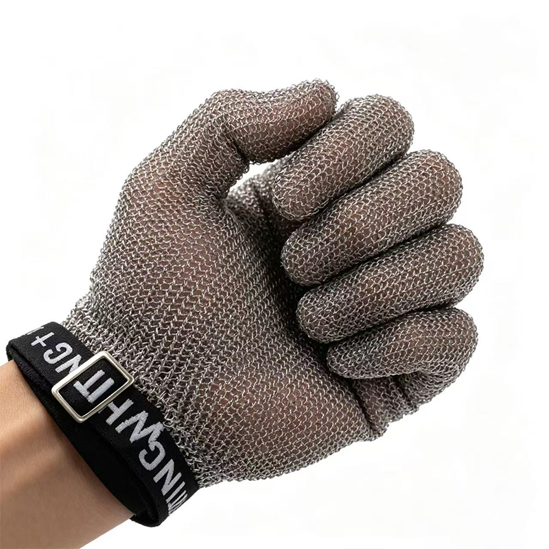 Rustfrit stål Ring Mesh Anti Cutting Handsker