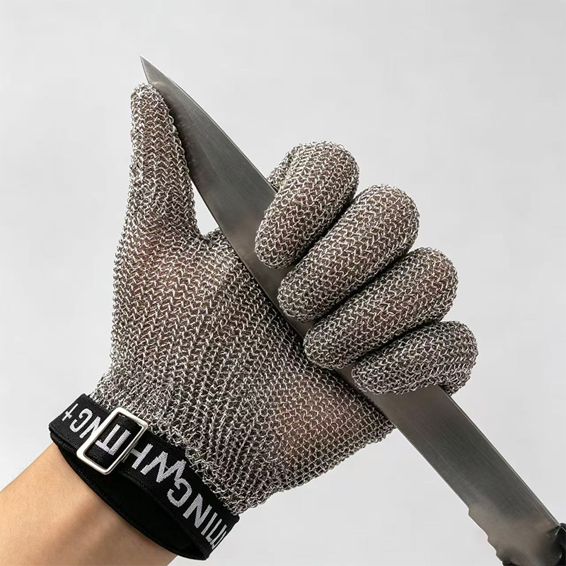 Rustfrit stål Ring Mesh Anti Cutting Handsker
