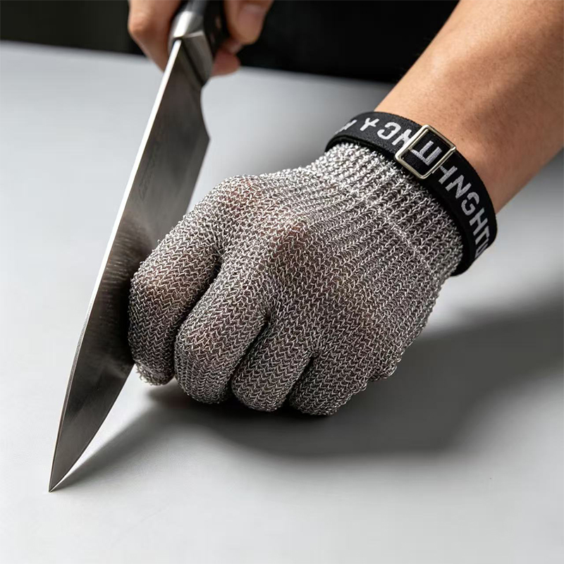 Rustfrit stål Ring Mesh Anti Cutting Handsker