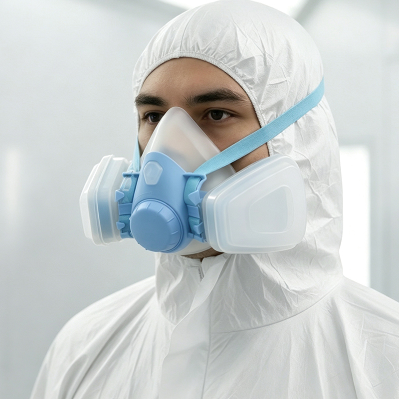 Dobbelt filter silikone gasmaske