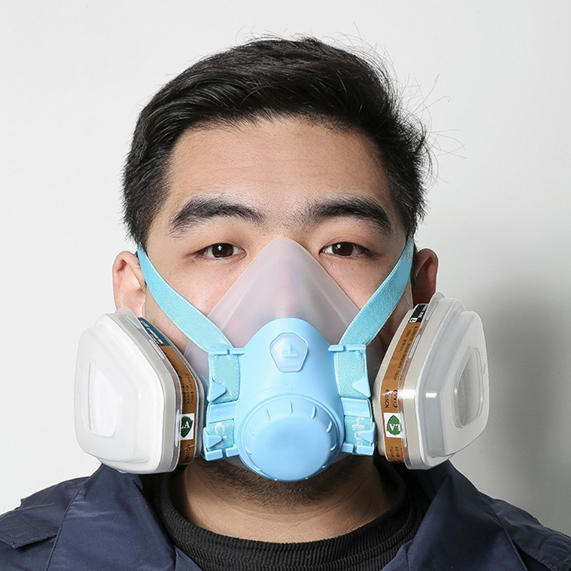 Dobbelt filter silikone gasmaske
